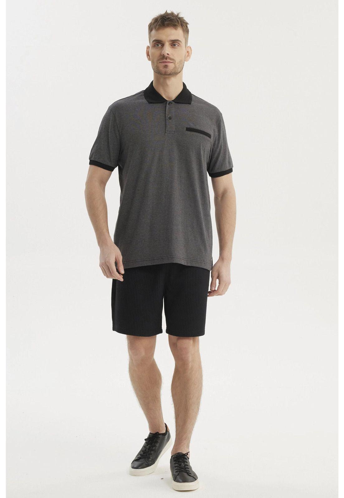 Polera Hombre Cuello Polo Jacquard Marengo-3