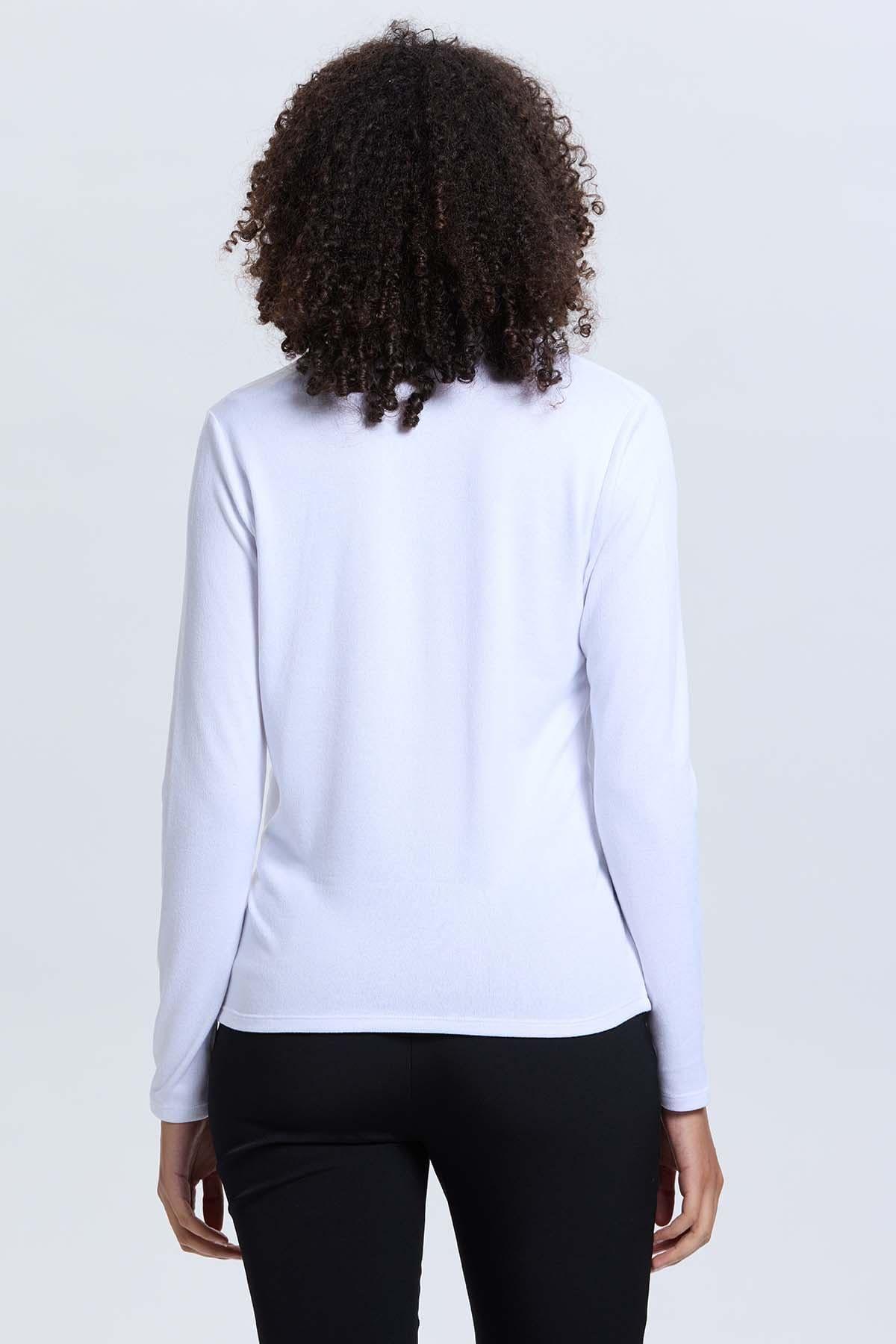 Sweater Mujer Escote V Blanco-2