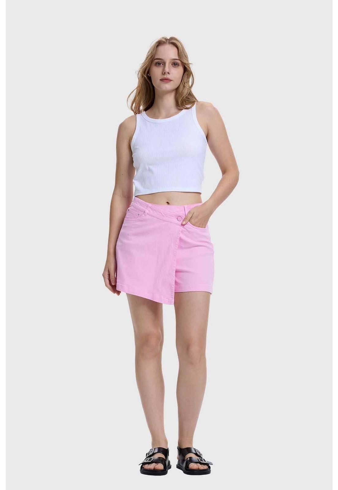 Falda Mujer Short Rosado-3