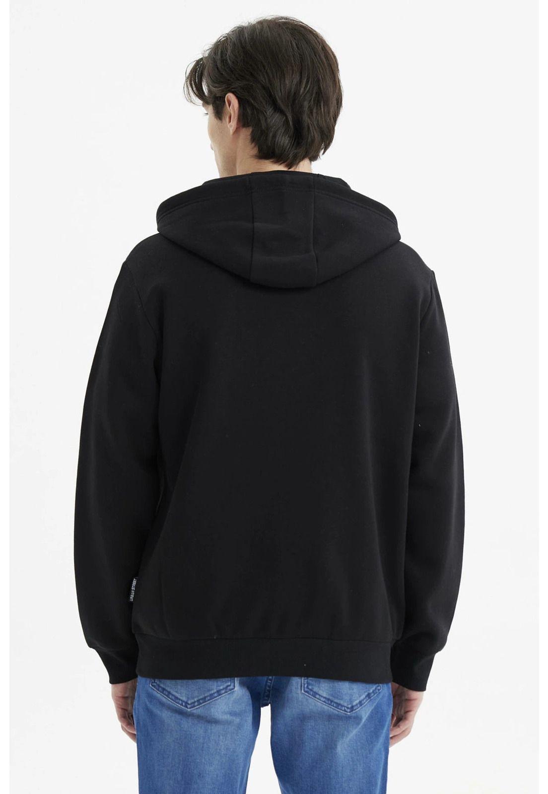 Polerón Hombre Full Zipper Basico Negro-2