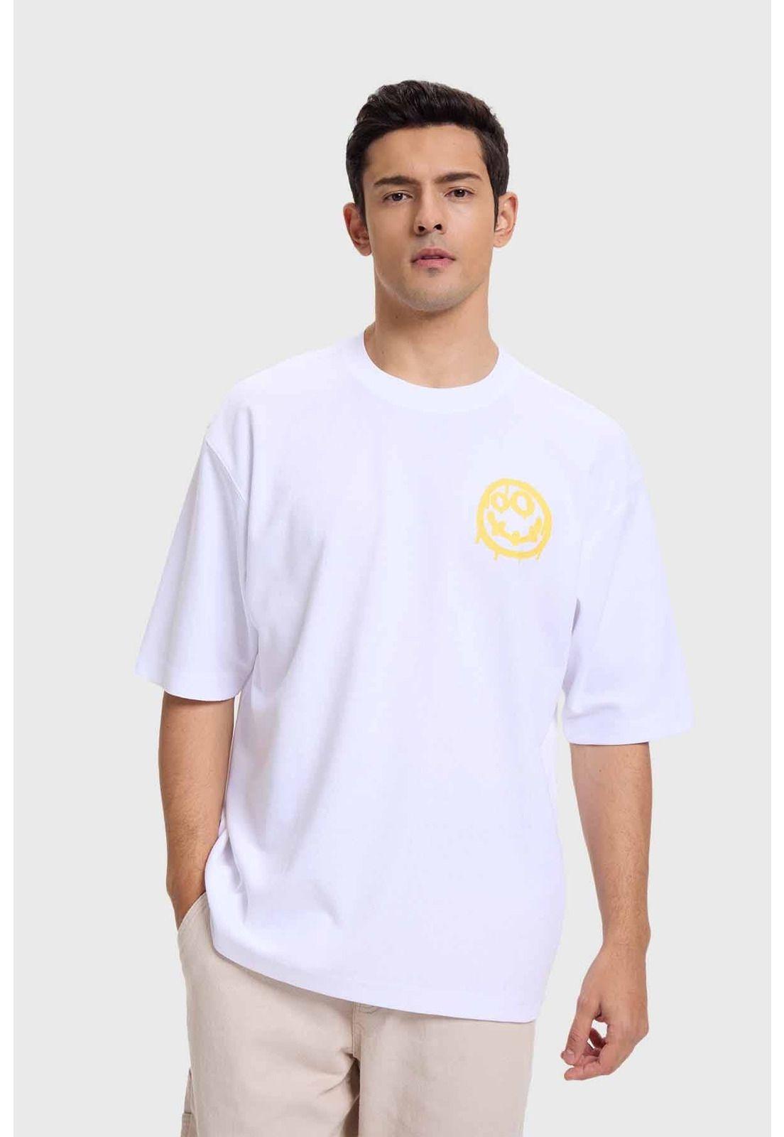 Polera Hombre Print Graffiti Blanco - ll-0