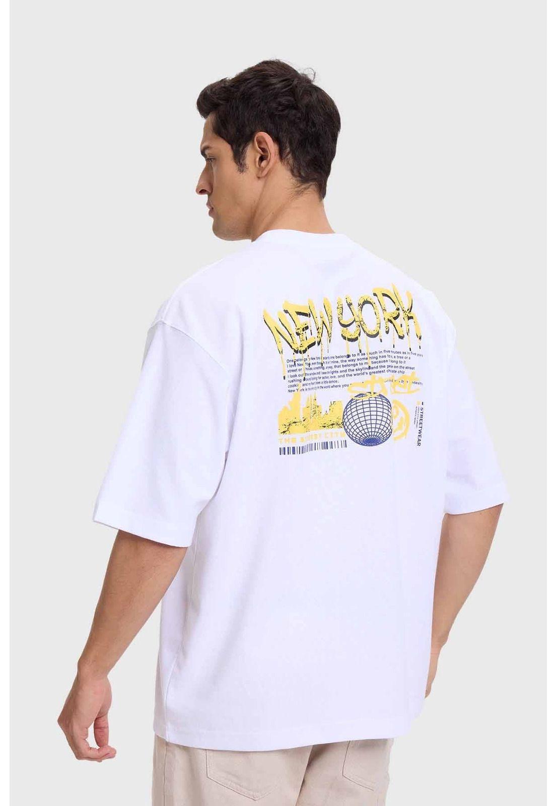 Polera Hombre Print Graffiti Blanco - ll-2