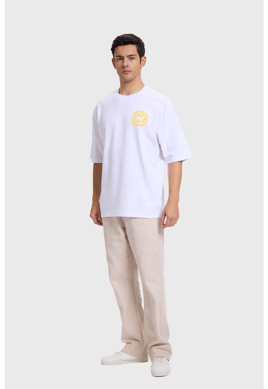 Polera Hombre Print Graffiti Blanco - ll-3