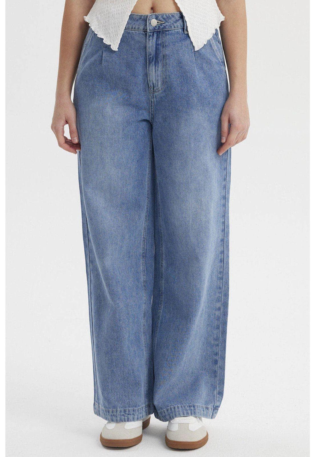 Jeans Mujer Wide Leg Chino Azul-0