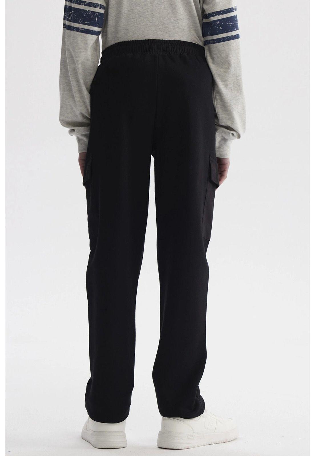 Pantalón Buzo Niño Jogger Cargo Negro - lll-2