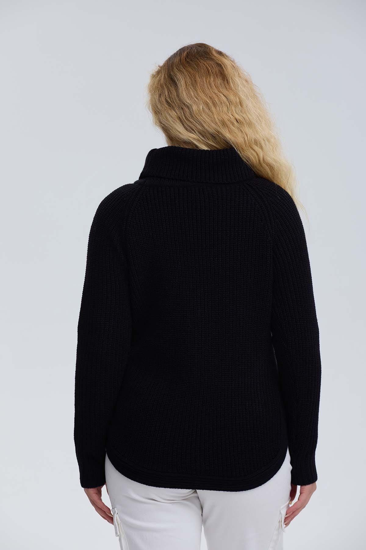 Sweater Mujer Tejido Negro-2
