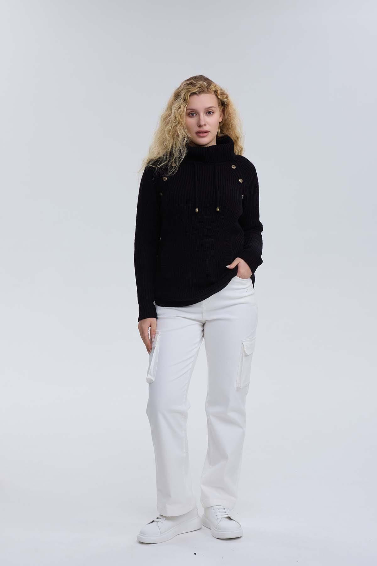Sweater Mujer Tejido Negro-3