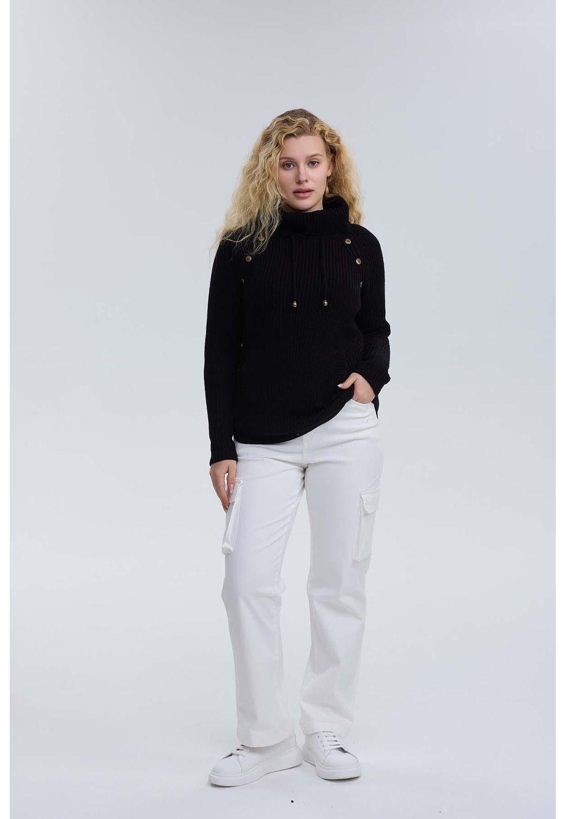 Sweater Mujer Tejido Negro - lll-3