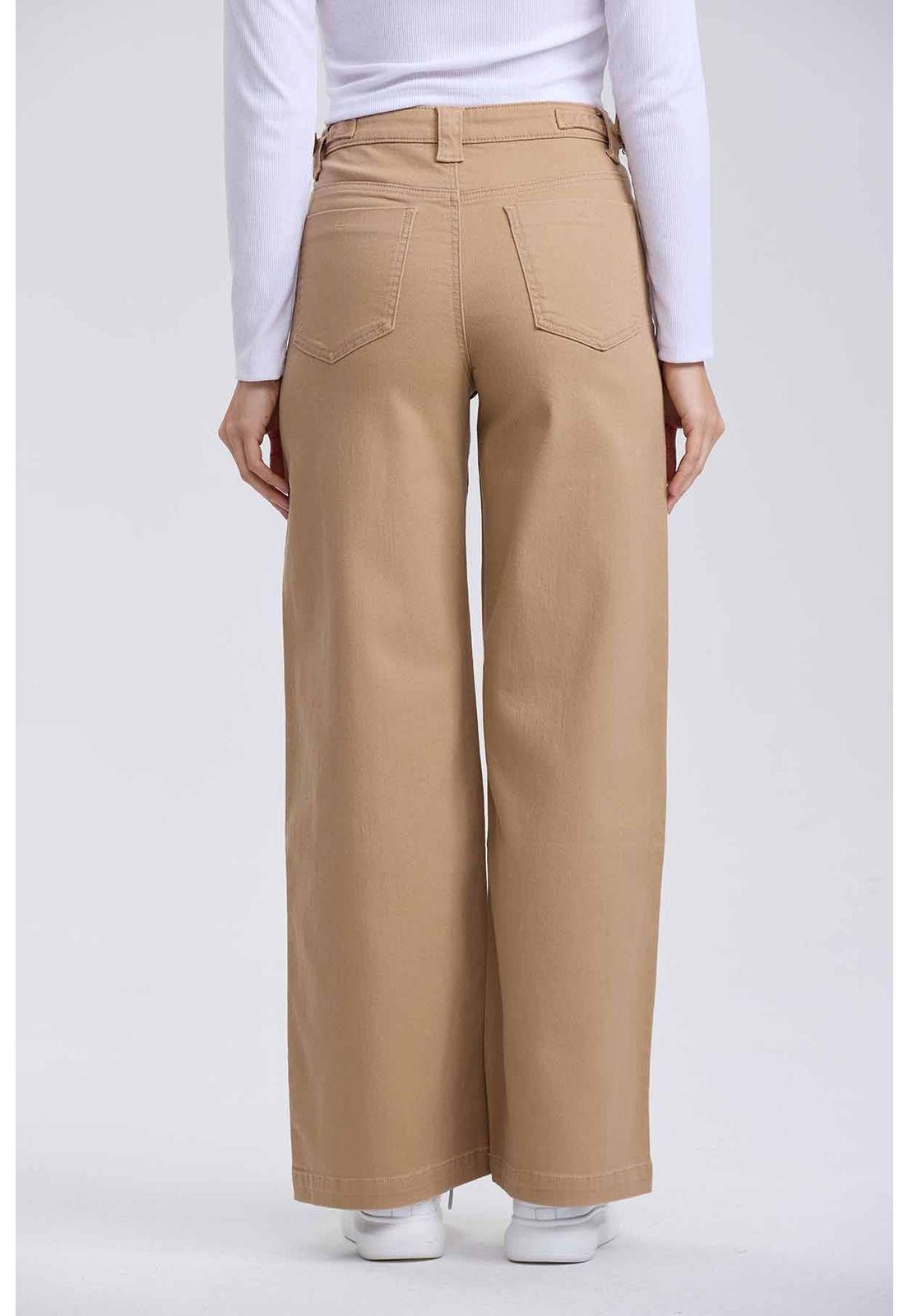 Jeans Mujer Wide Leg Camel-2