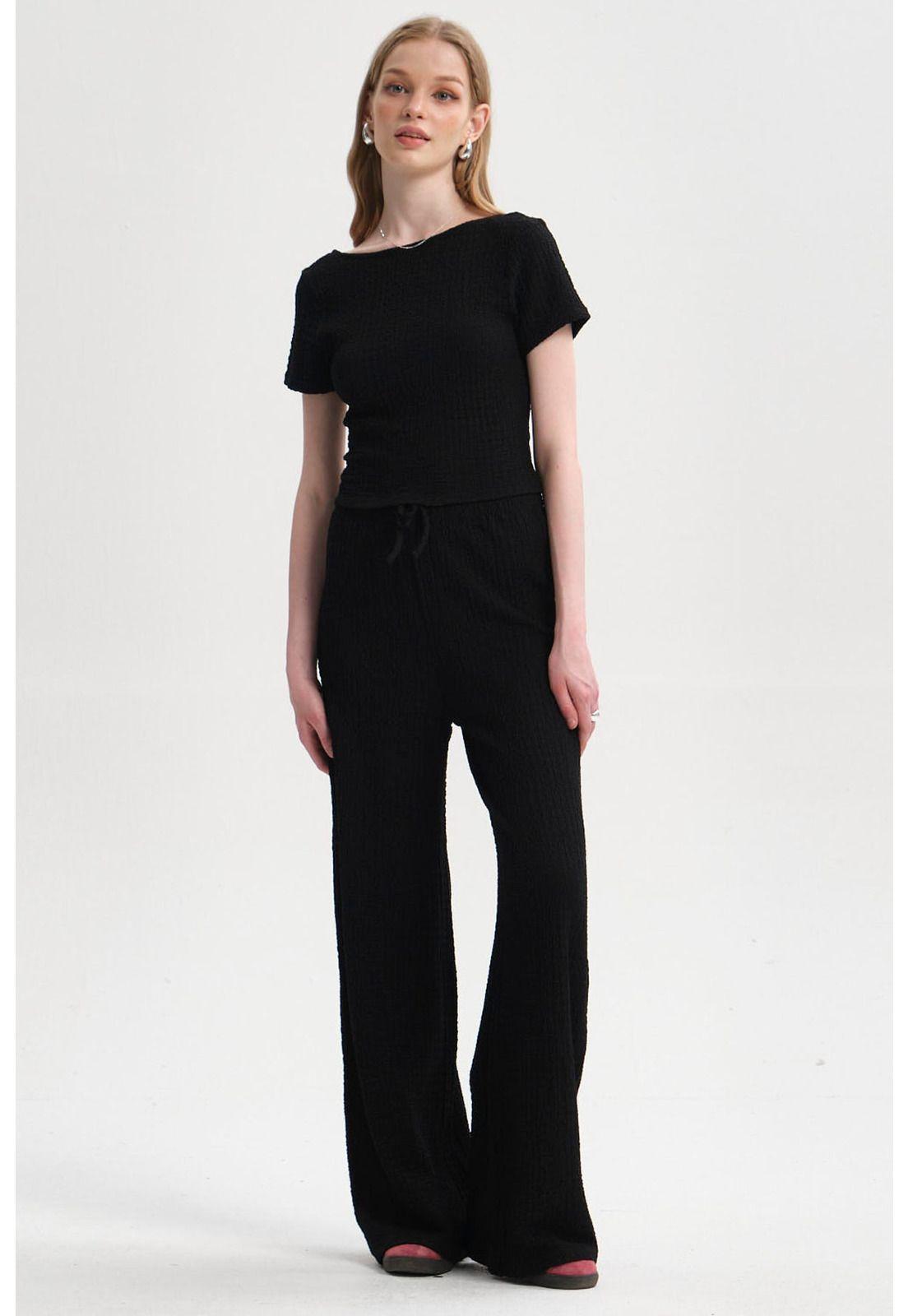 Polera Mujer Textura Negro-3