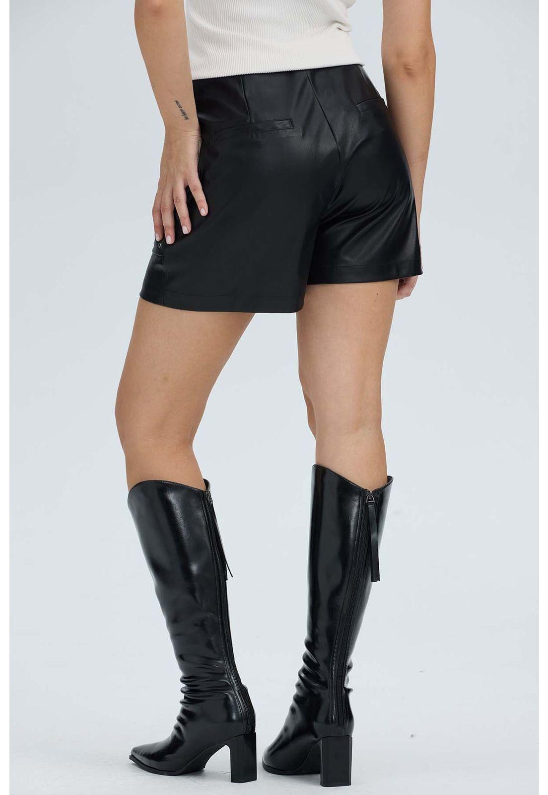 Falda Mujer Aplicación Tachas Negro-3