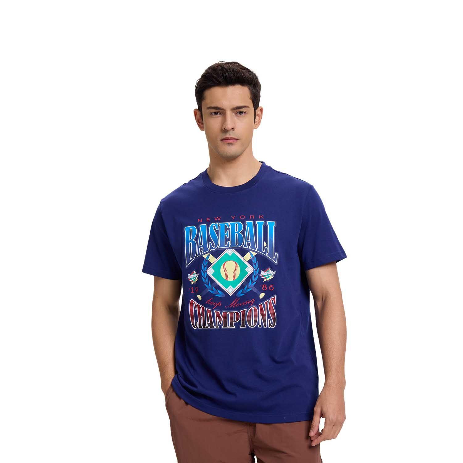 Polera Hombre Print Regular Fit Azul Fashion's Park-0