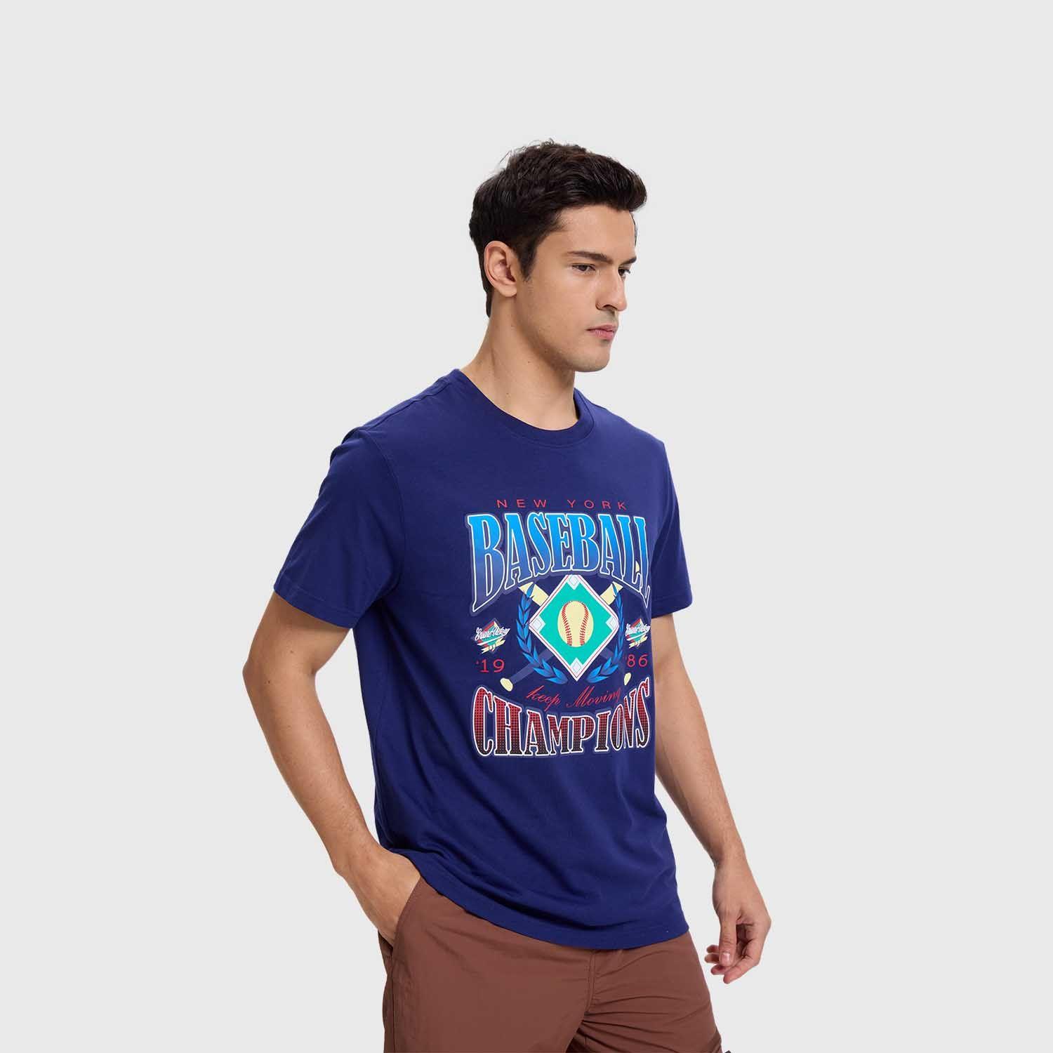 Polera Hombre Print Regular Fit Azul Fashion's Park-1