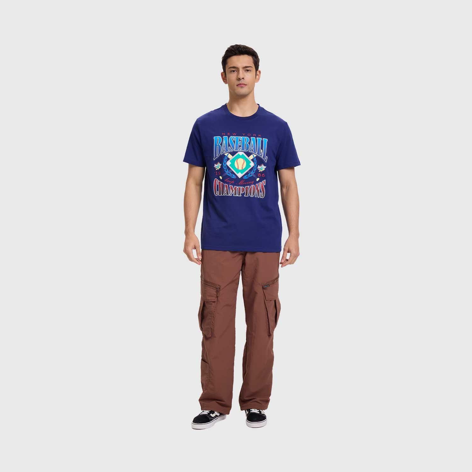 Polera Hombre Print Regular Fit Azul Fashion's Park-3