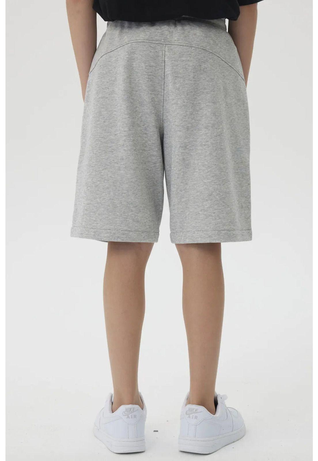 Bermuda Niño Franela Con Cierre Gris Melange-2