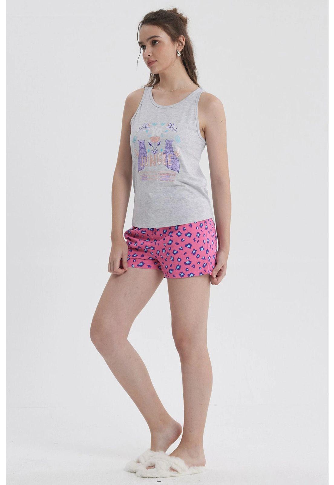 Pijama Mujer Regalable Gris Melange-1