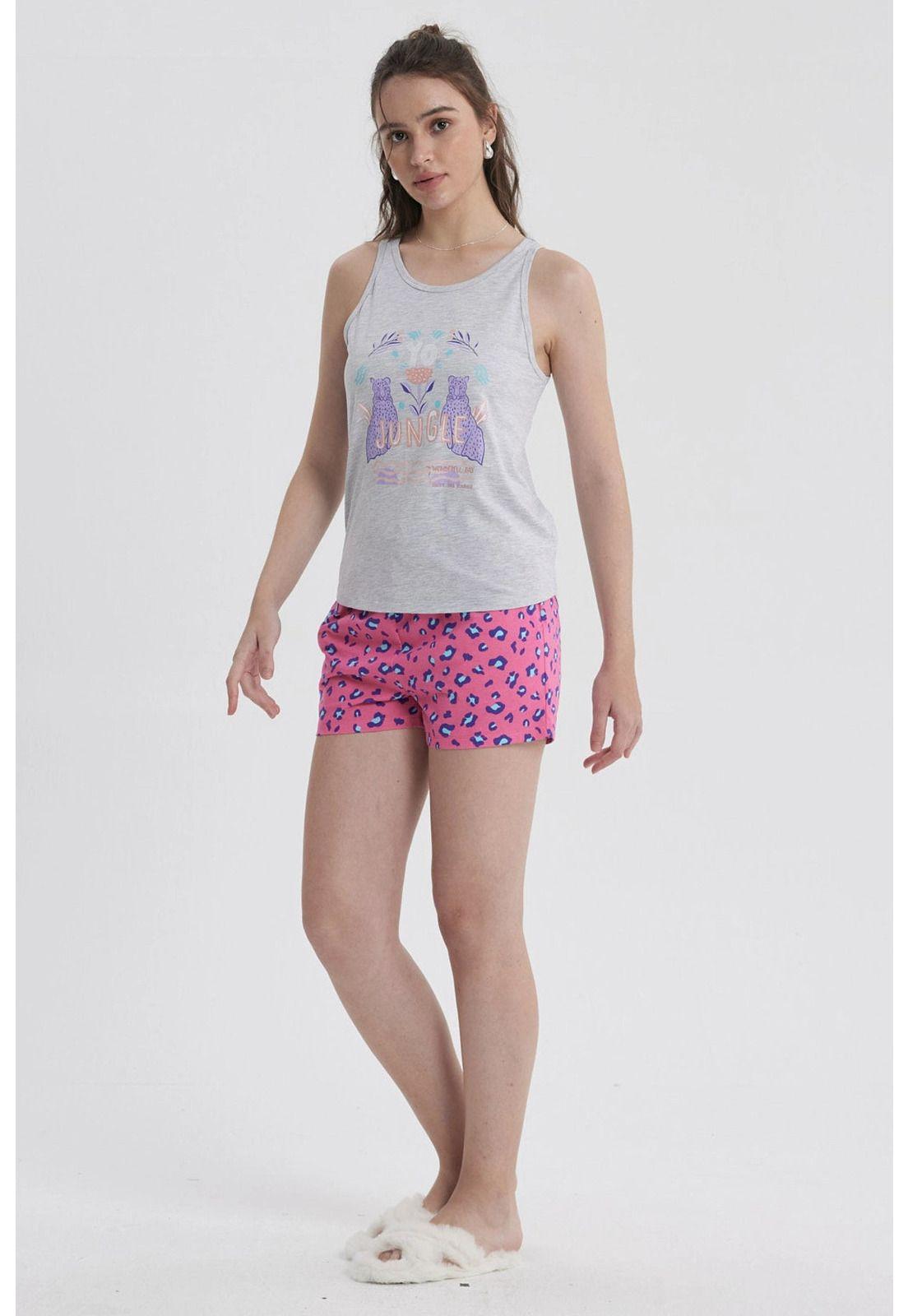 Pijama Mujer Regalable Gris Melange-3