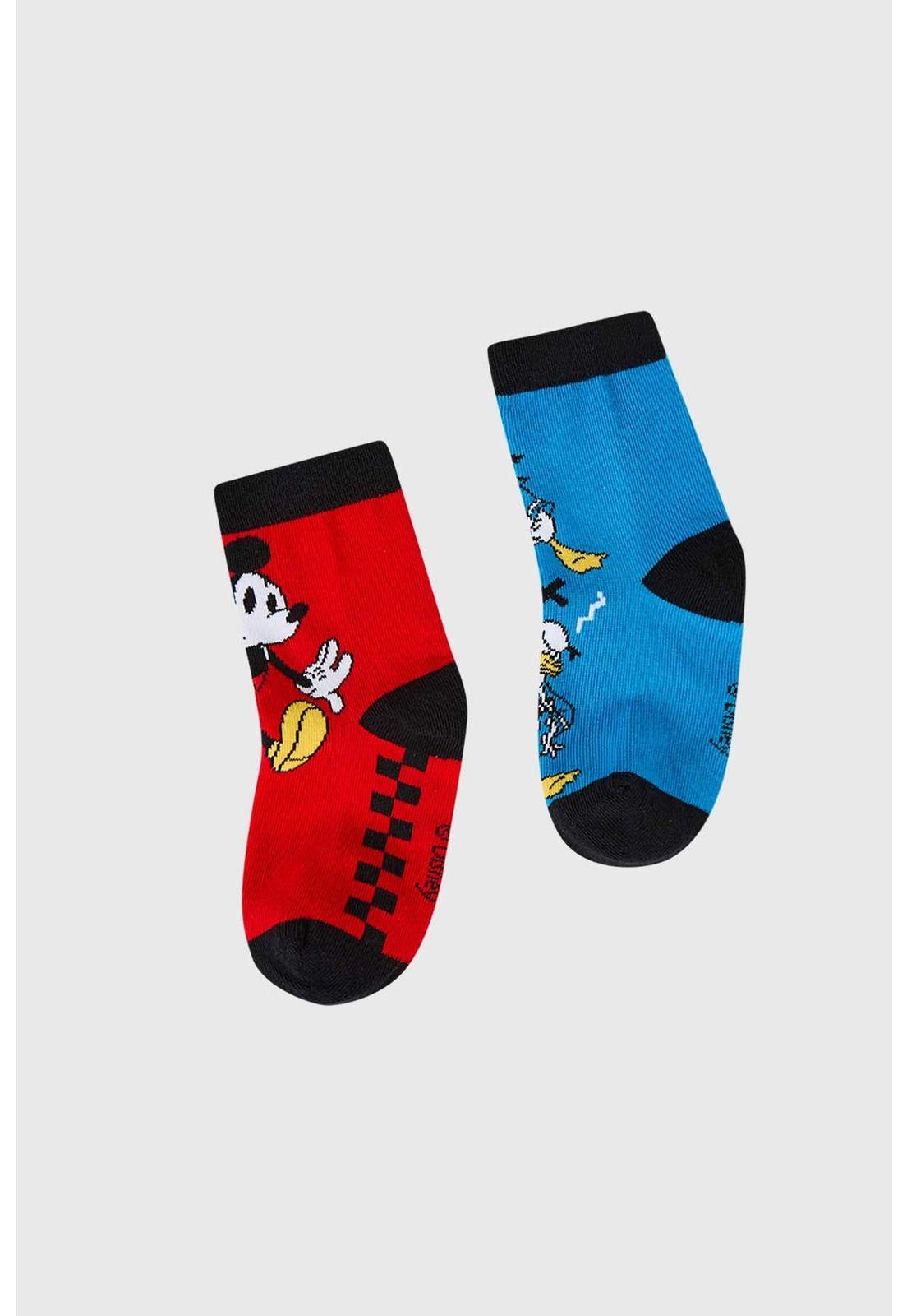 Calcetín Niño Bipack Mickey Mouse Rojo-0
