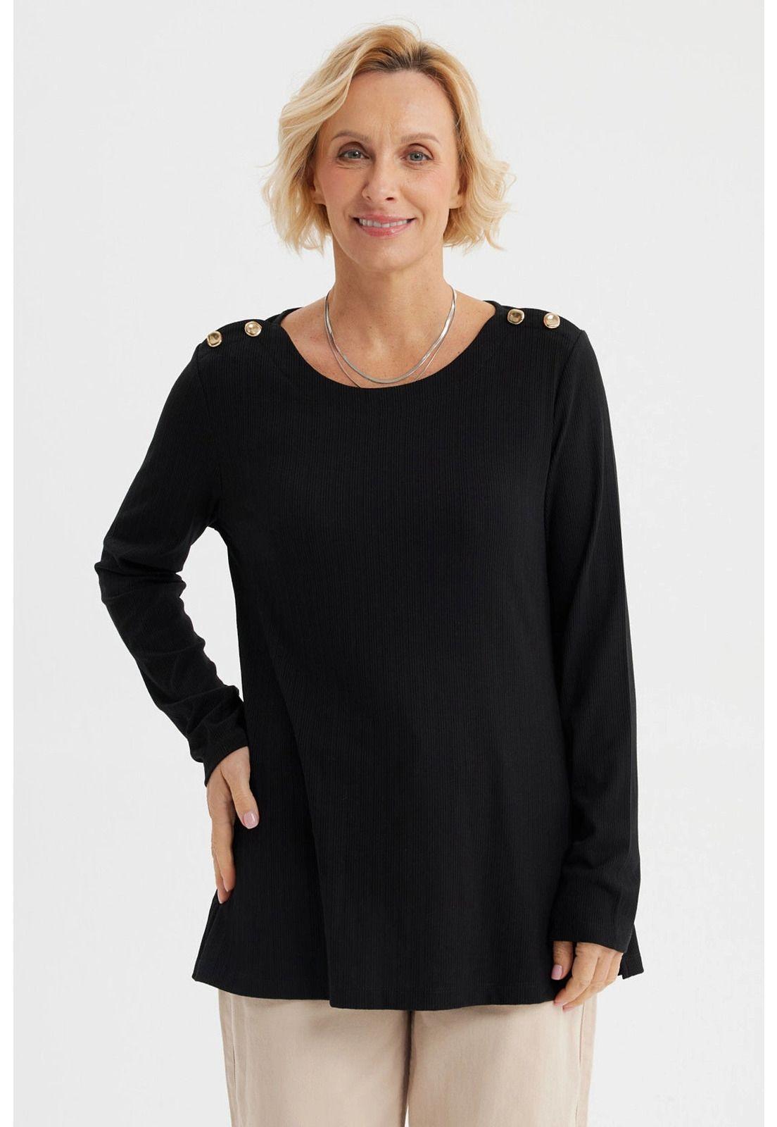 Polera Mujer Lisa Negro - ll-0