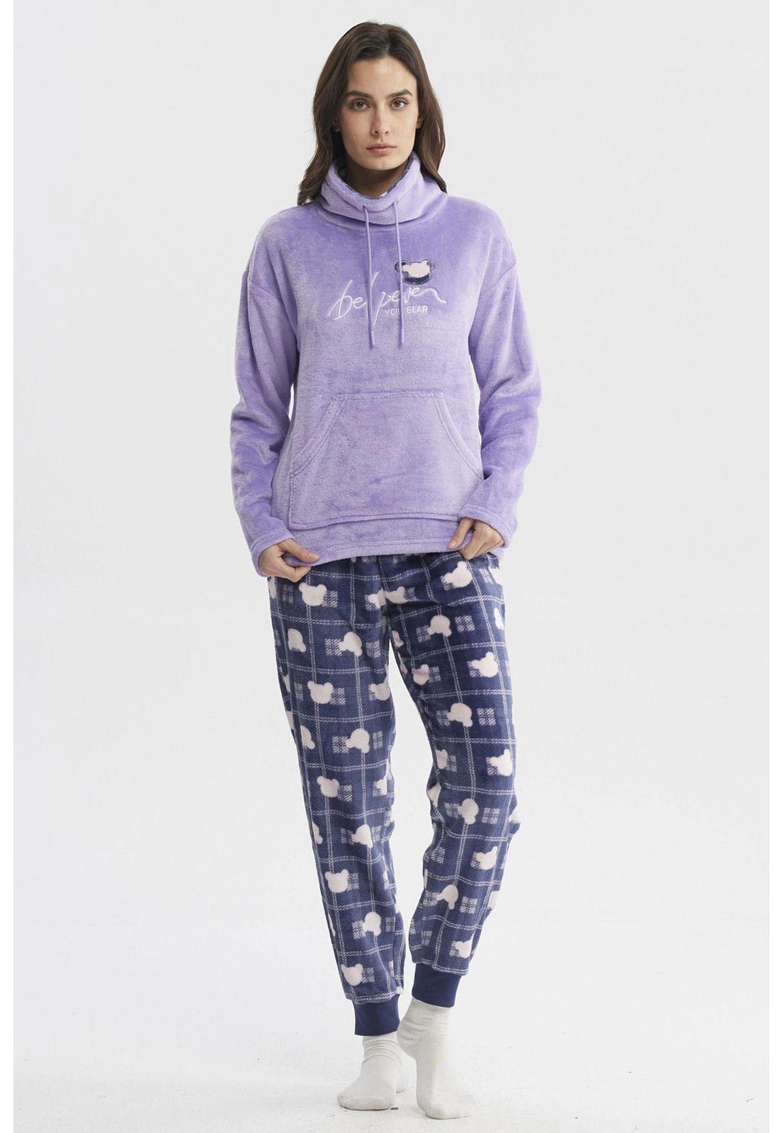 Pijama Mujer Polera Y Pantalón Lila-0