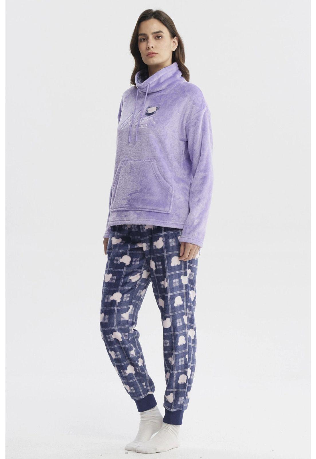 Pijama Mujer Polera Y Pantalón Lila-1