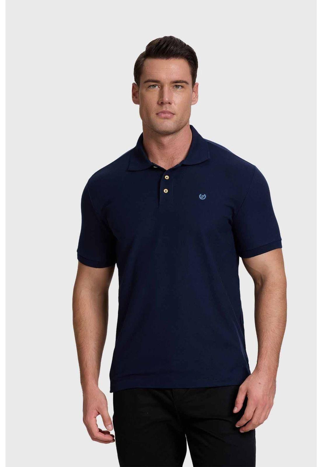 Polera Hombre Piqué Básica Azul - lV-0