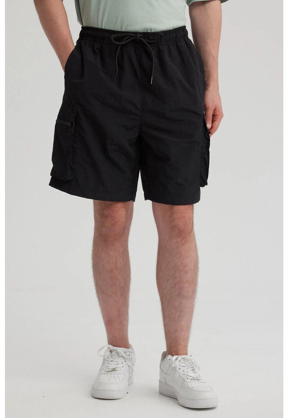 Bermuda Hombre Cargo Negro-0