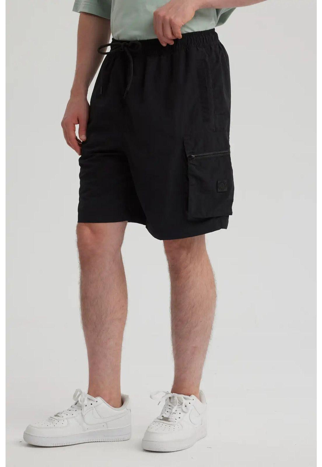 Bermuda Hombre Cargo Negro-3