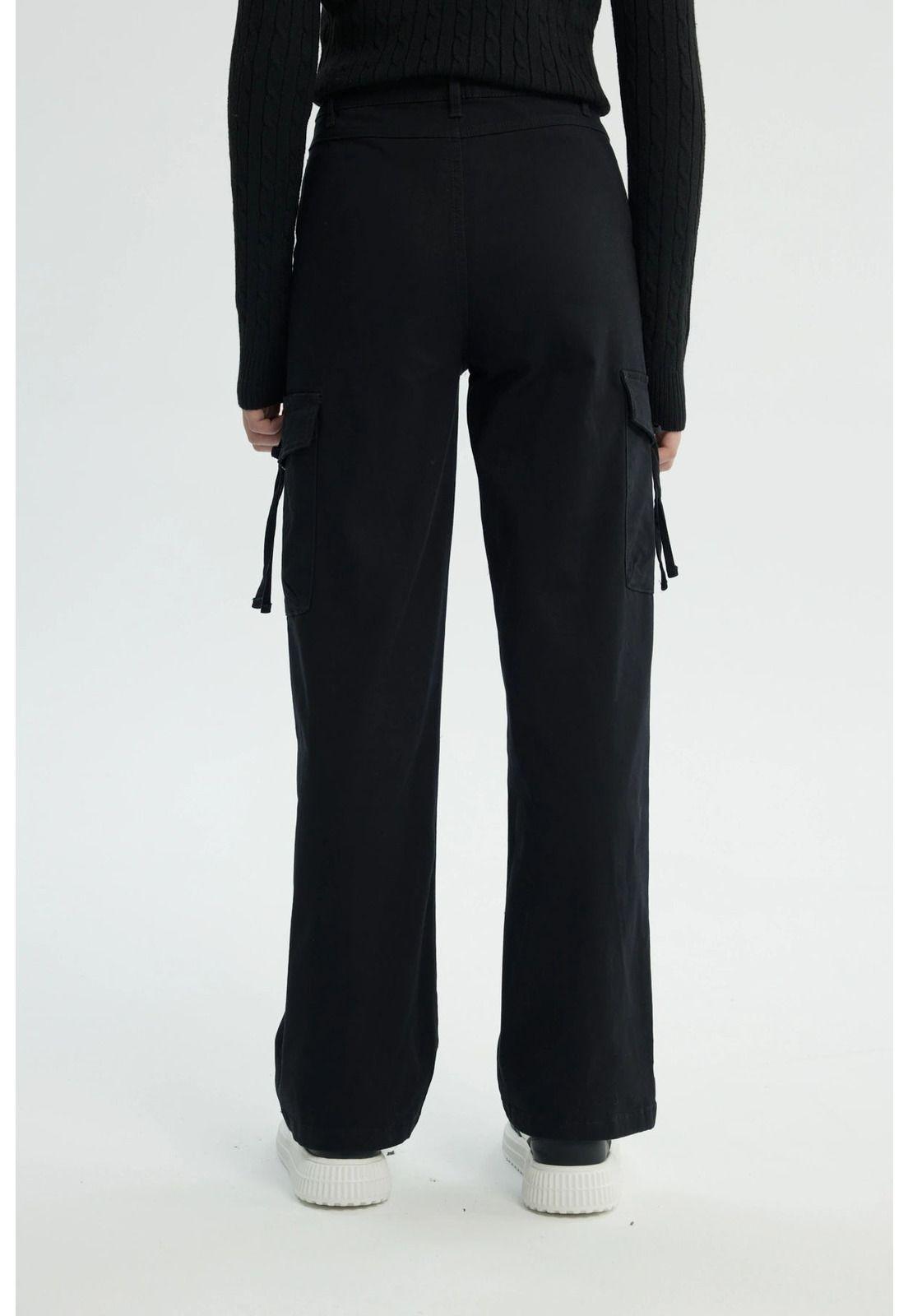 Pantalón Niña Wide Leg Negro - lV-2