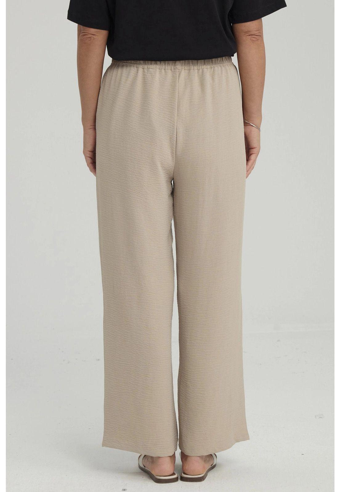 Pantalón Mujer Crep Pinzas Arena-2