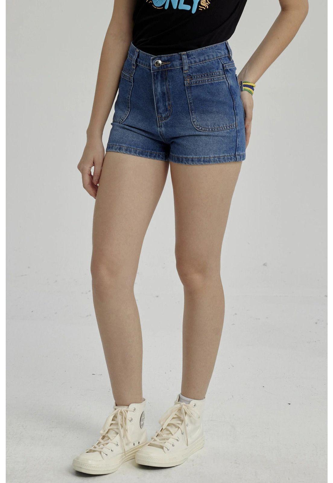 Short Niña Denim Bolsillo Delantero Azul-1