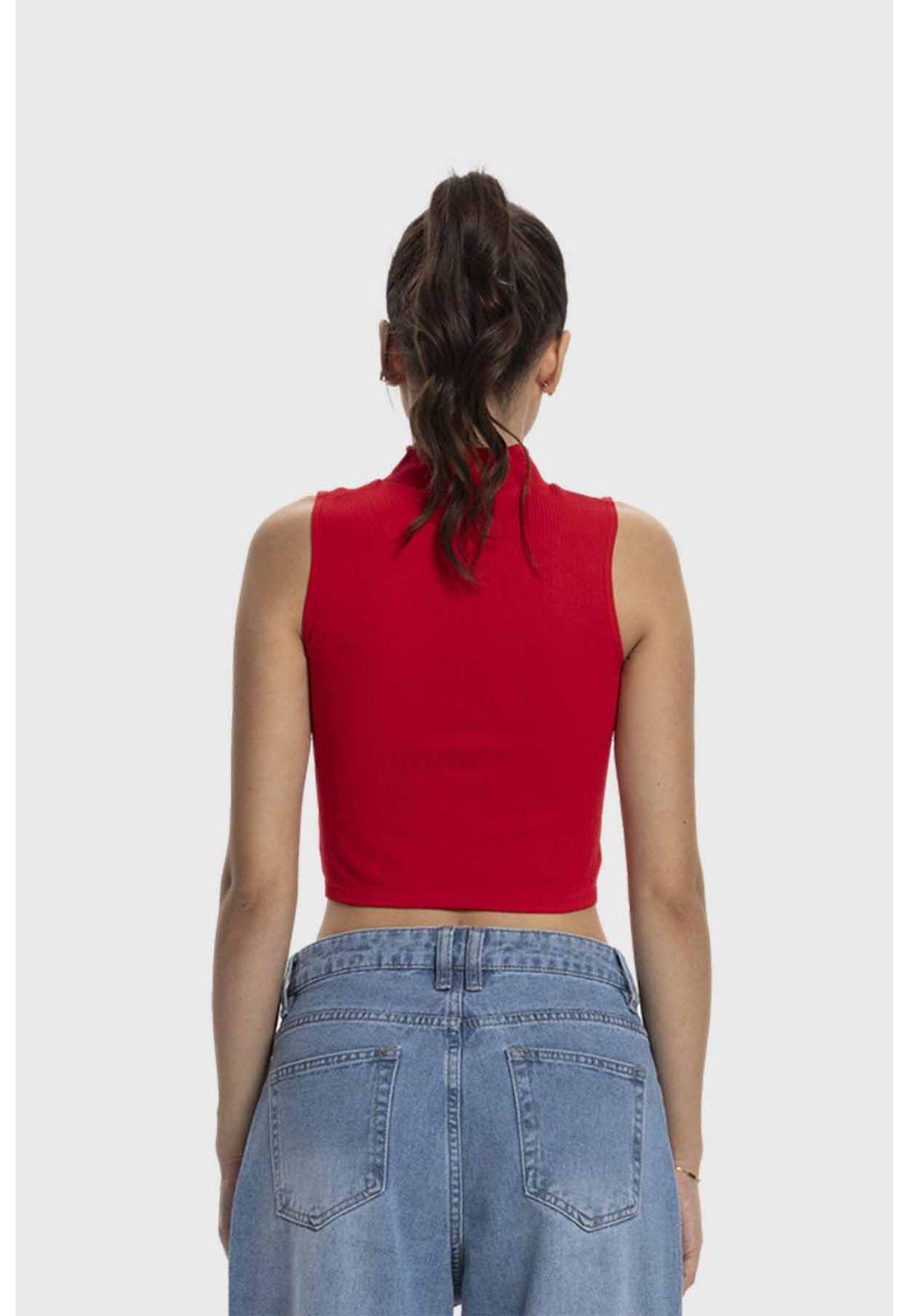 Polera Mujer Estilo Peto Rojo-2