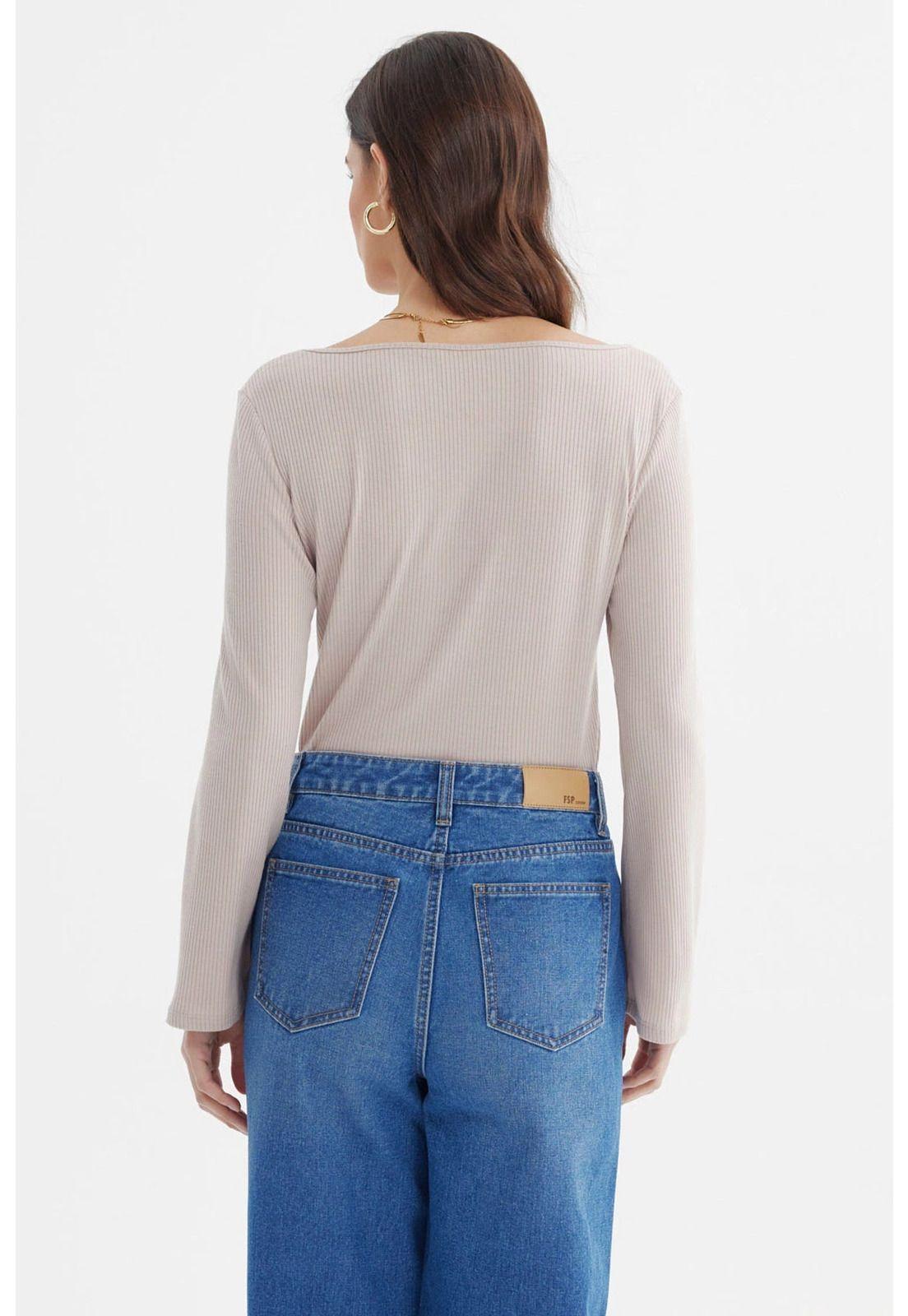 Polera Mujer Escote Bardot Rib Gris-2