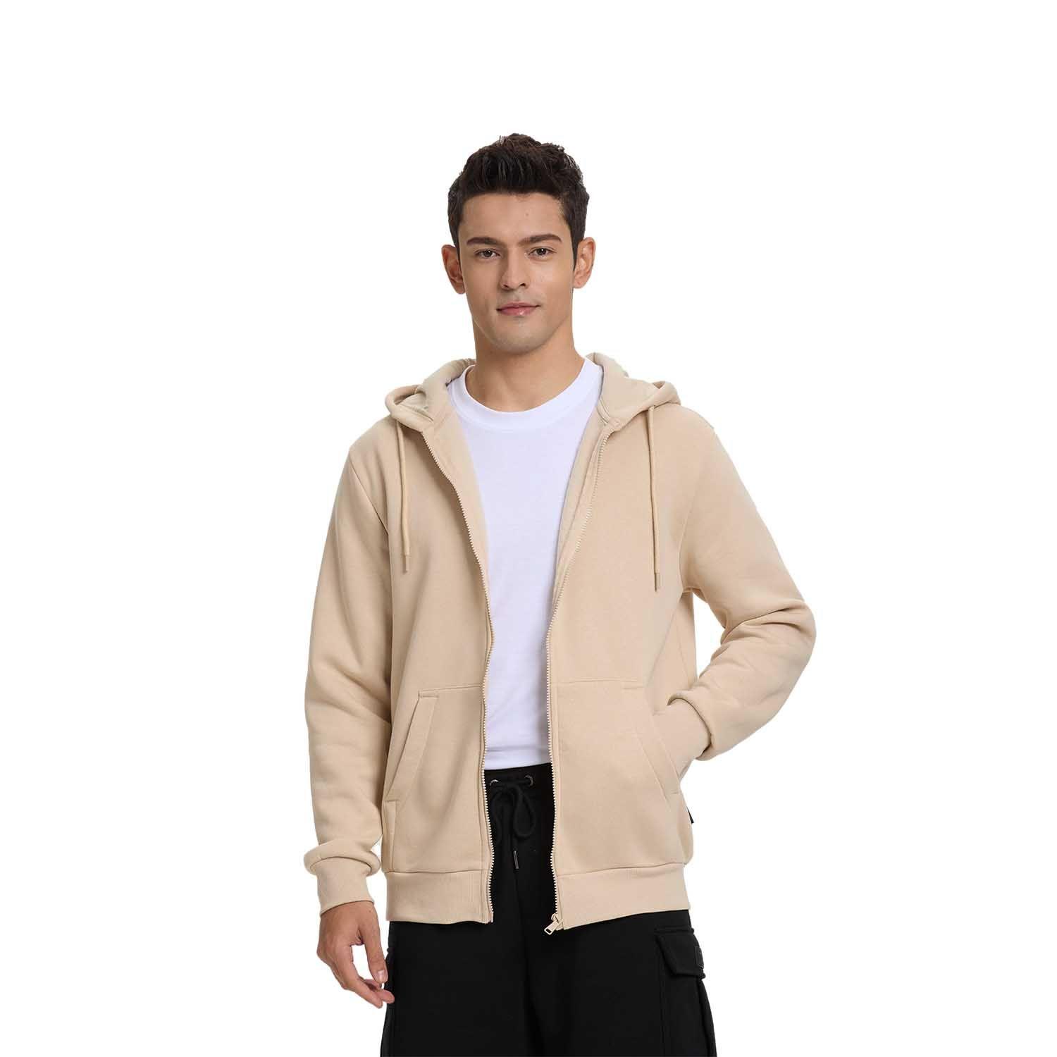 Polerón Hombre Full Zipper Beige Fashion's Park-0