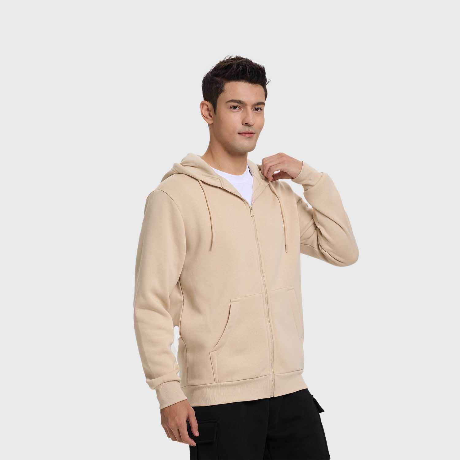 Polerón Hombre Full Zipper Beige Fashion's Park-1