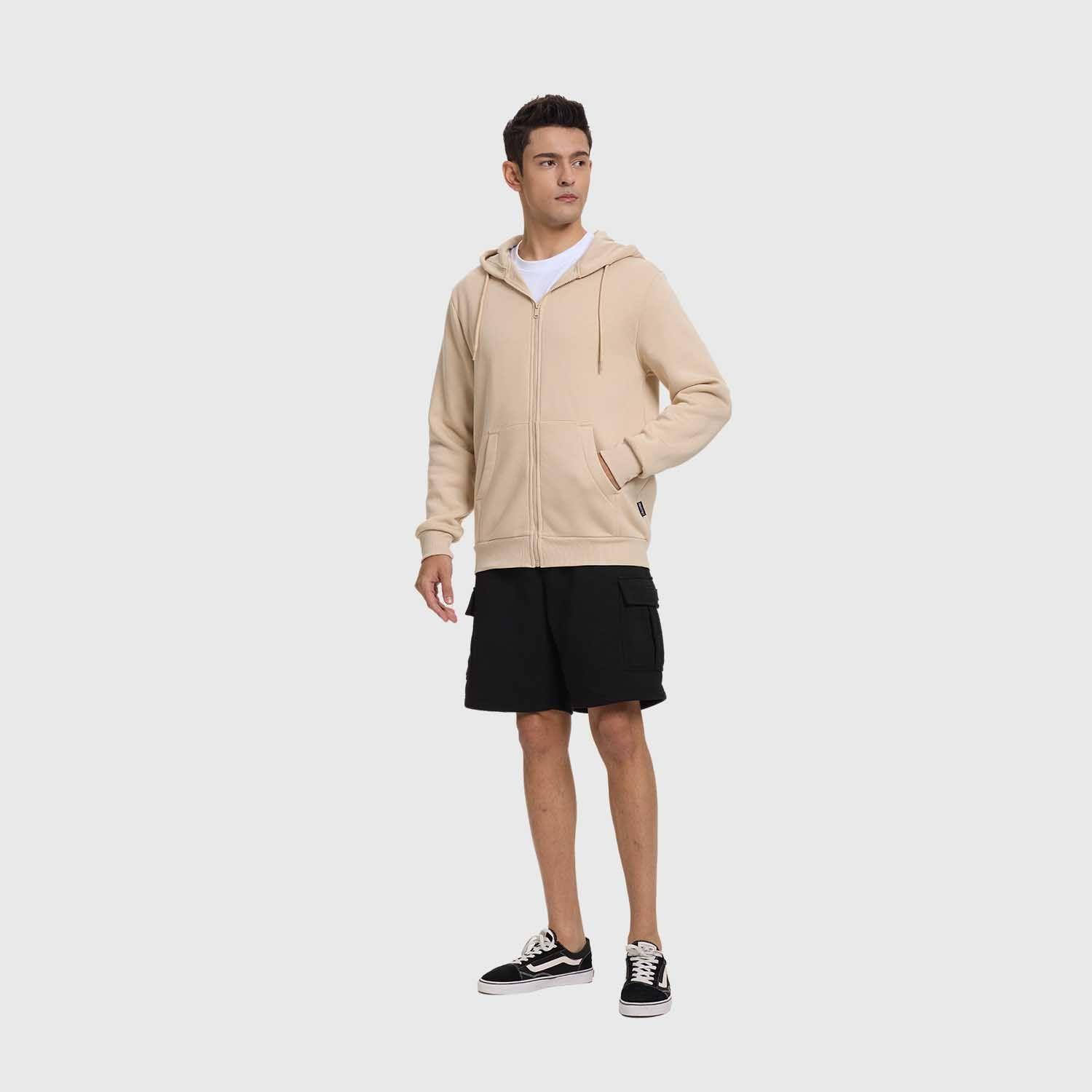 Polerón Hombre Full Zipper Beige Fashion's Park-3