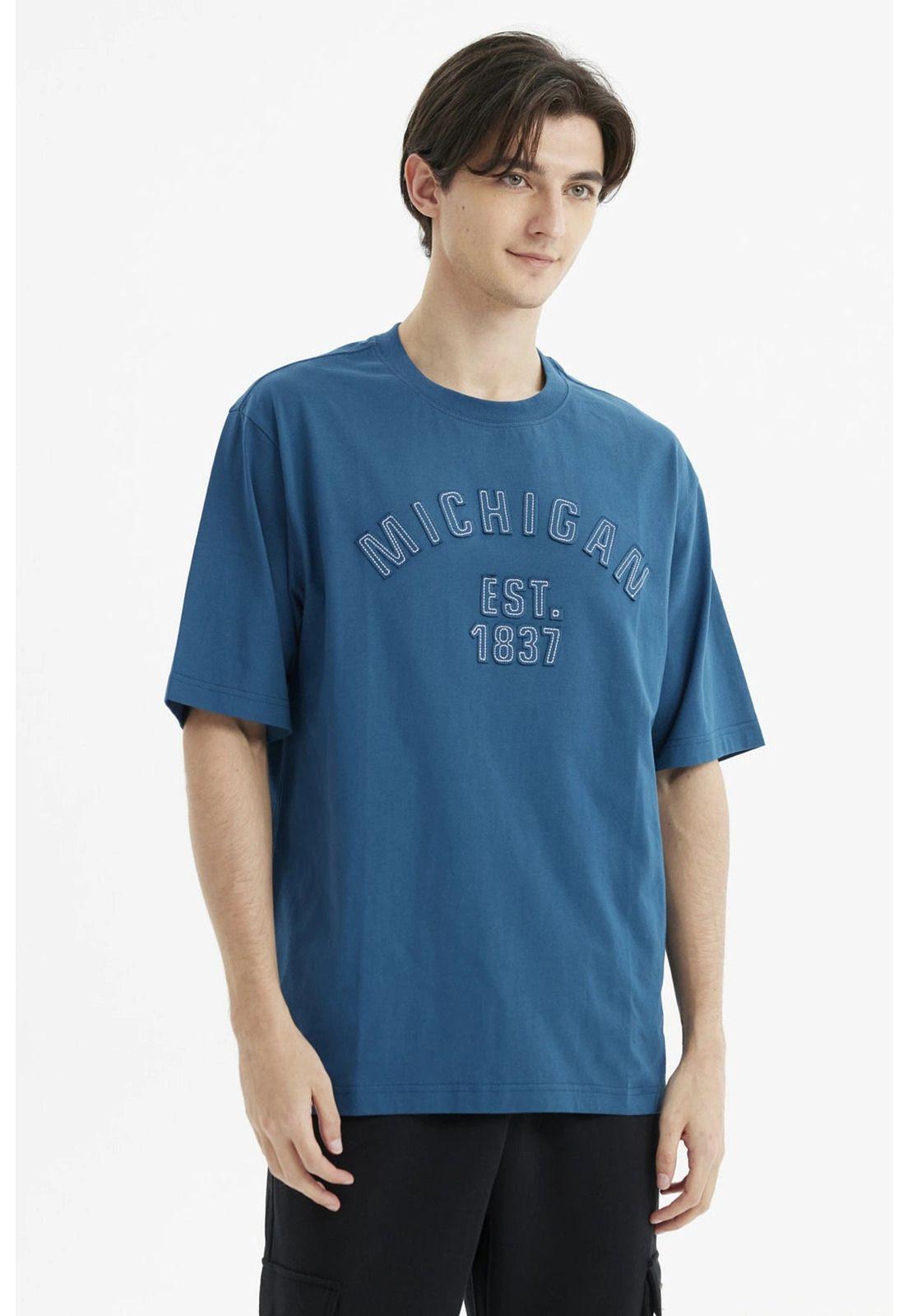 Polera Hombre Slim Azul-0