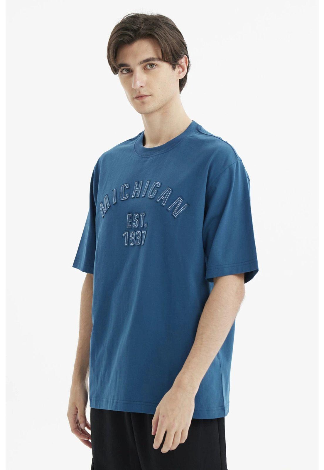 Polera Hombre Slim Azul-1