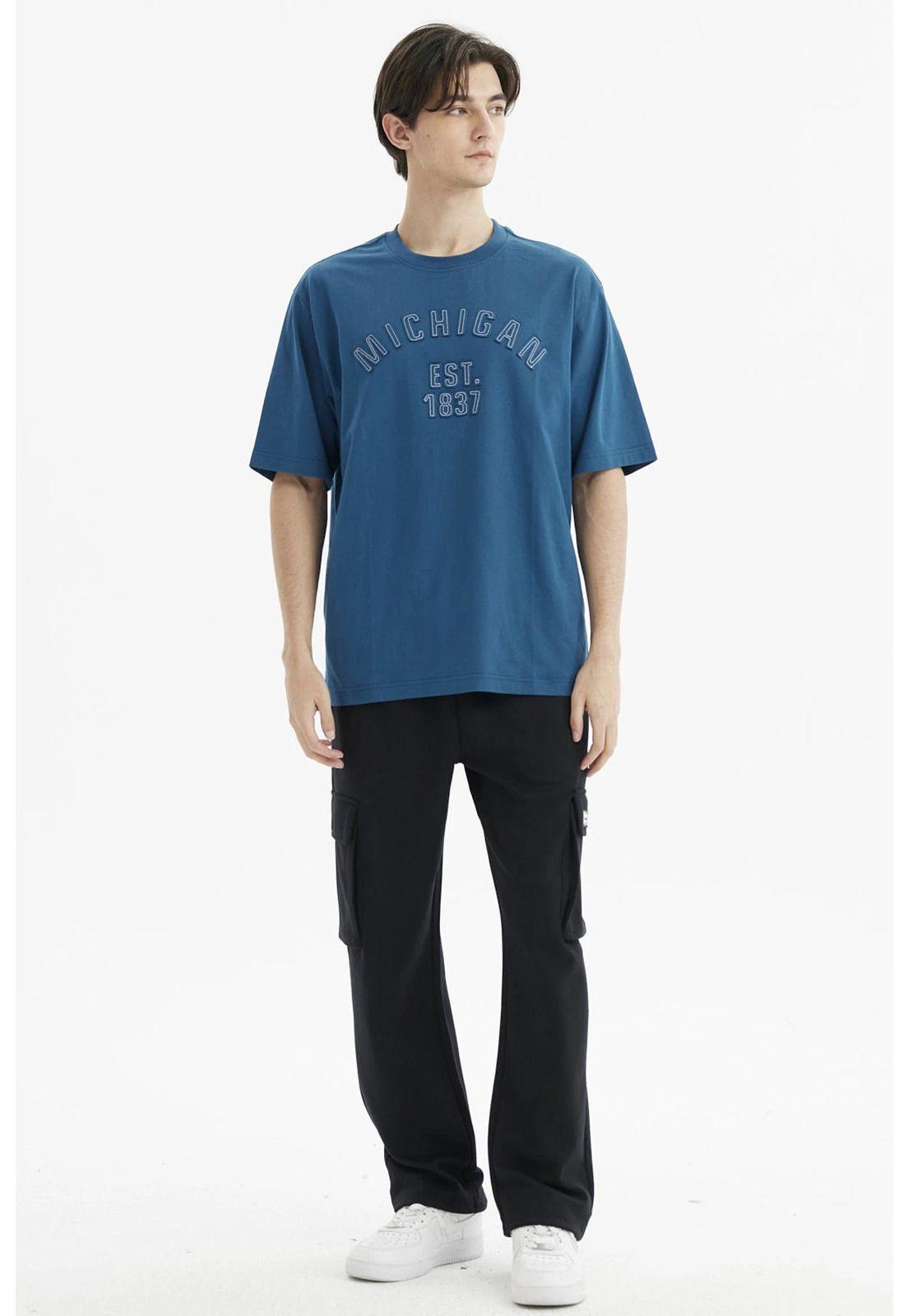 Polera Hombre Slim Azul-3