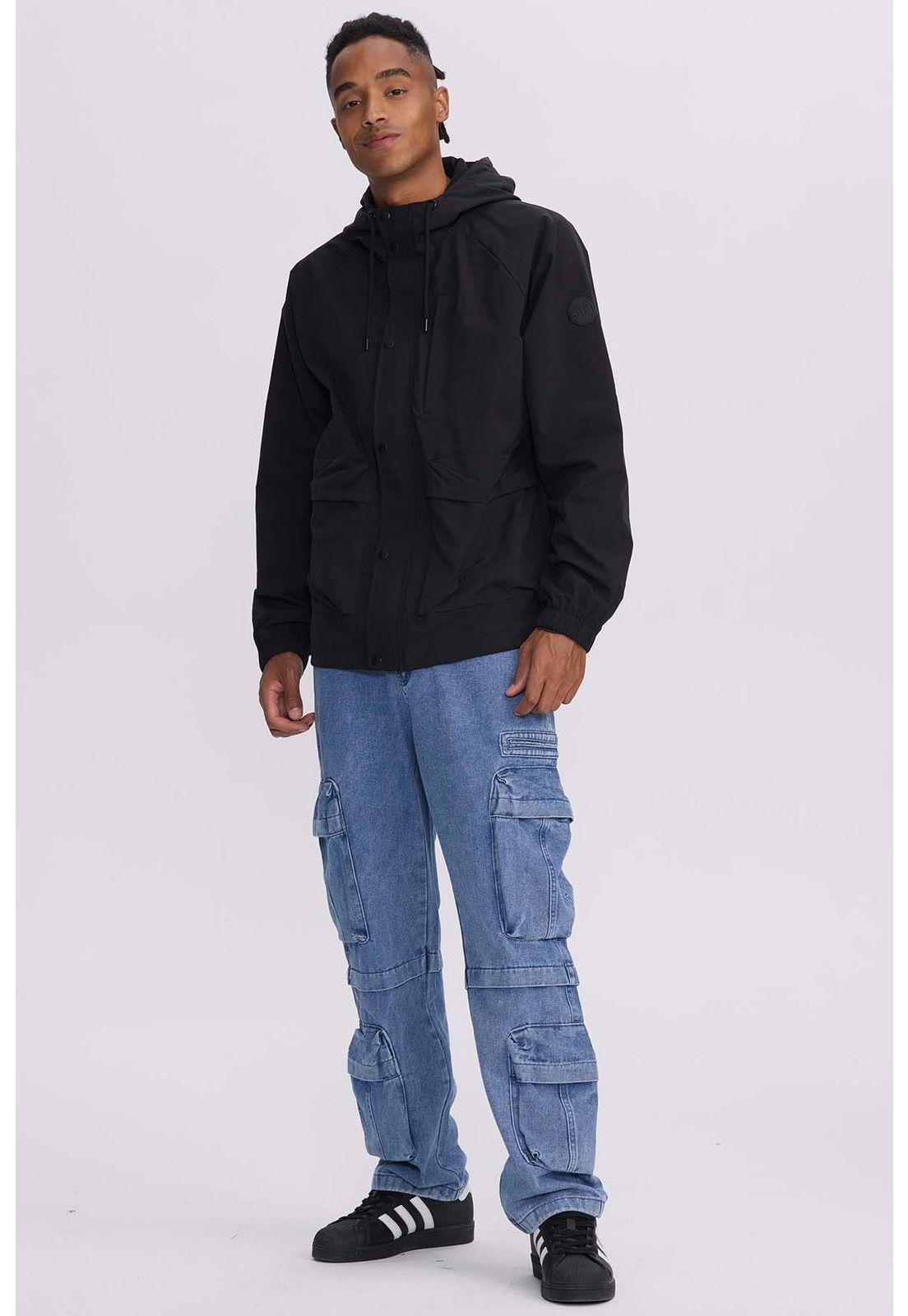 Chaqueta Hombre Cortaviento Negro - lV-3