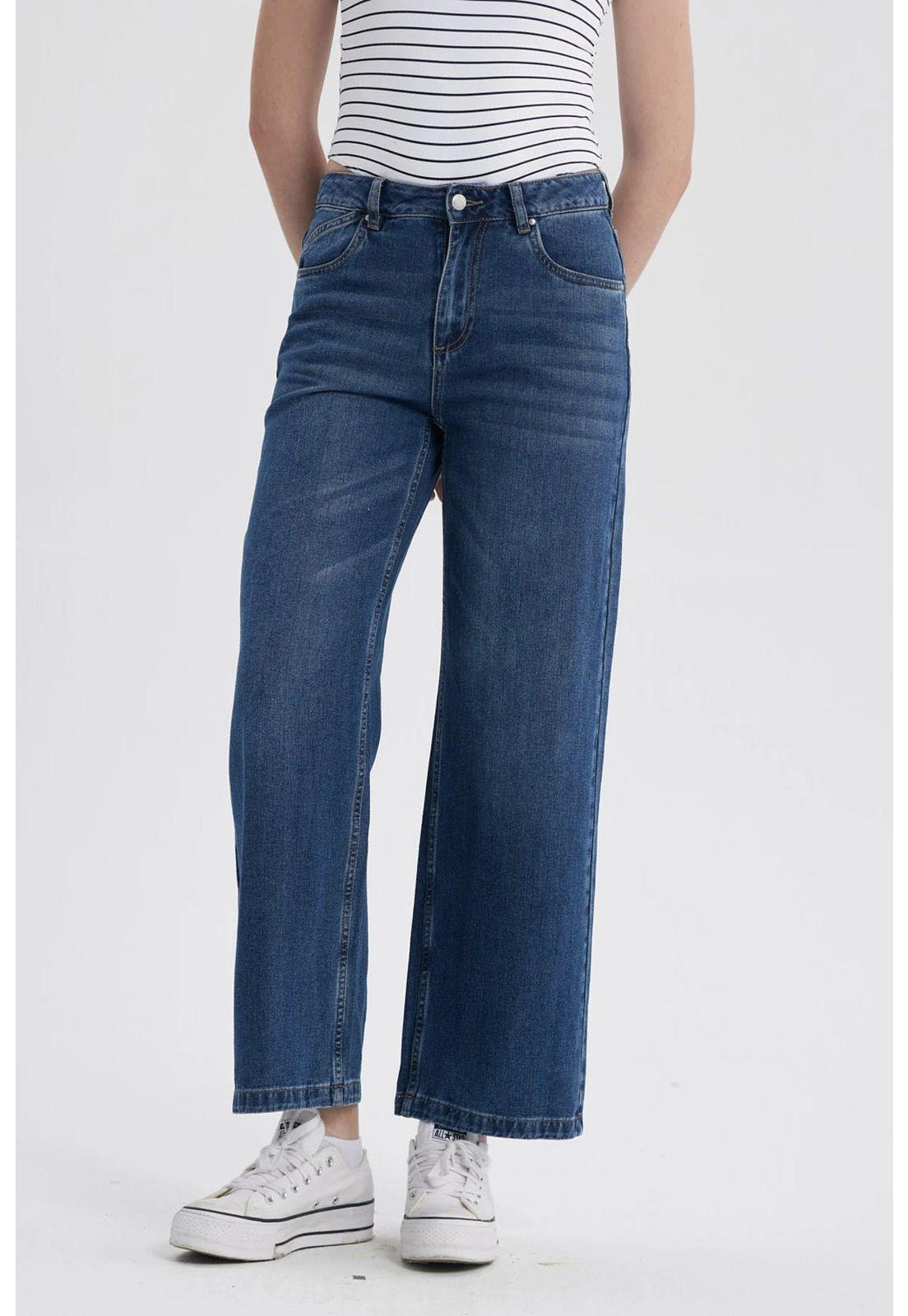 Jeans Mujer Baggy Lavado Azul-0