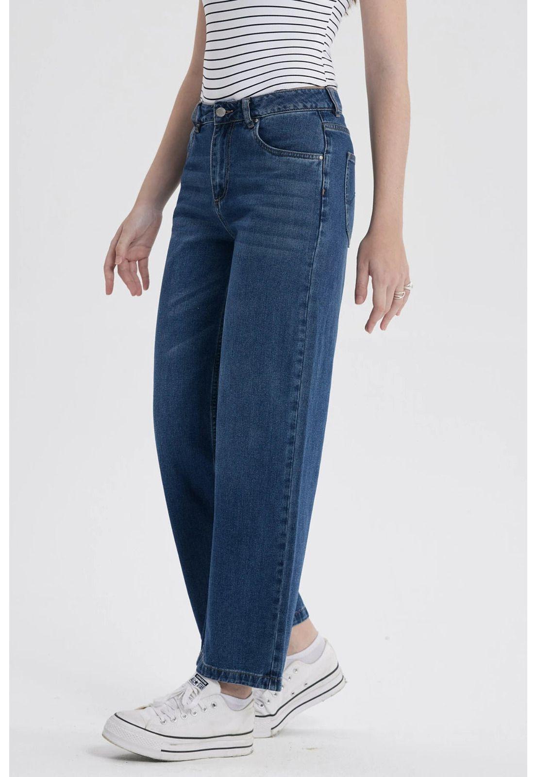 Jeans Mujer Baggy Lavado Azul-1