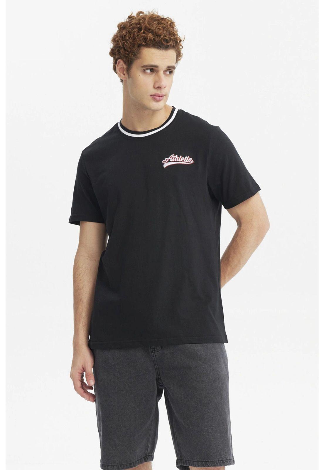 Polera Hombre Regular Print Negro - ll-0