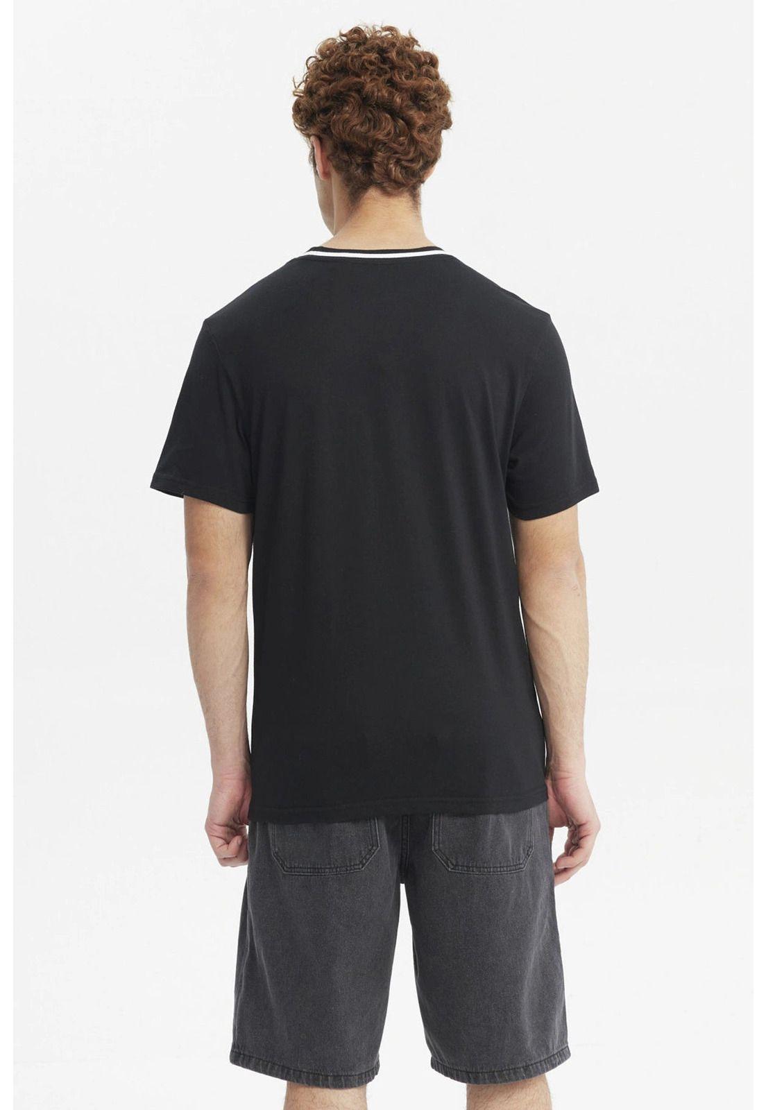 Polera Hombre Regular Print Negro - ll-2