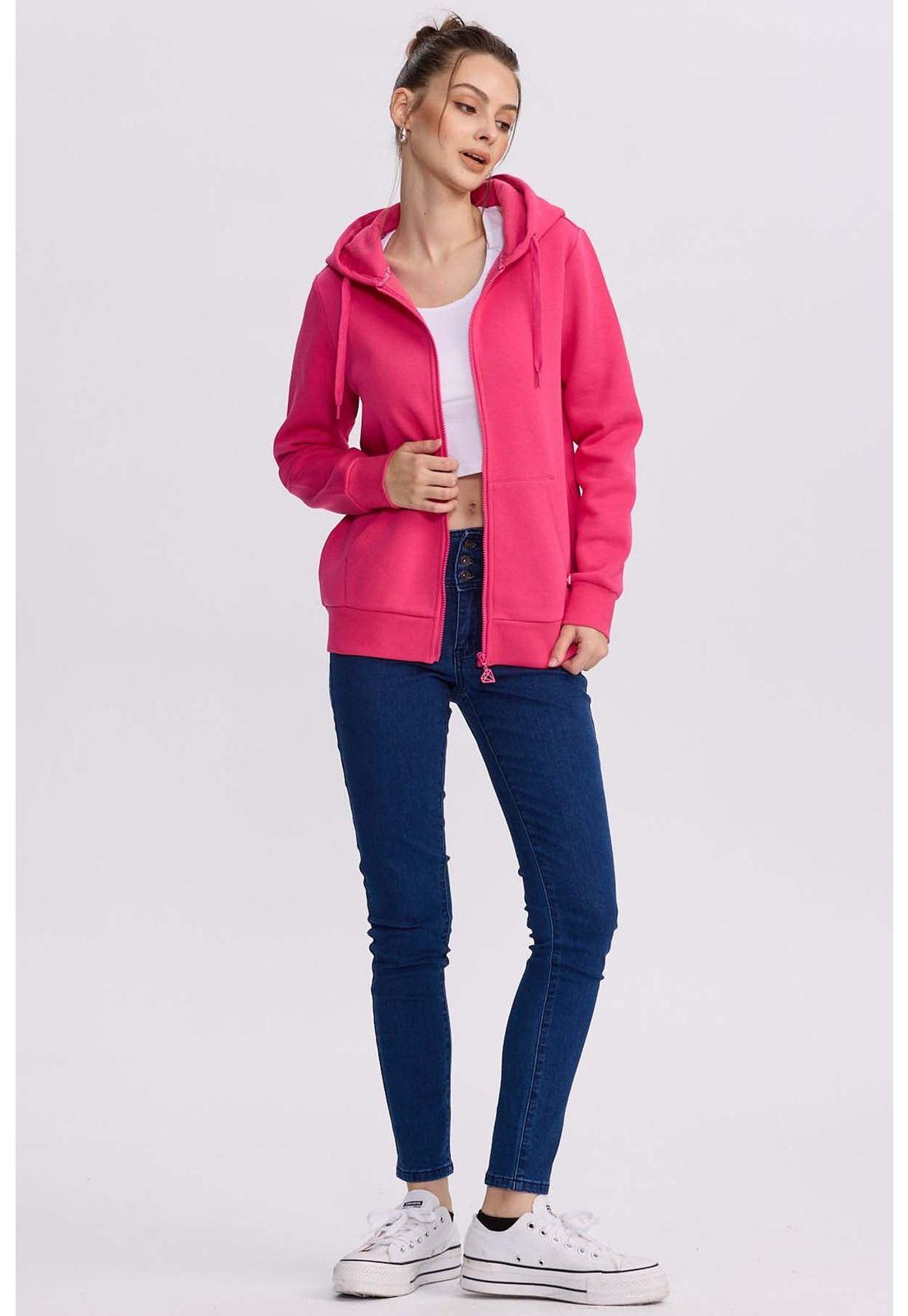 Polerón Mujer Hoodie Fucsia-3