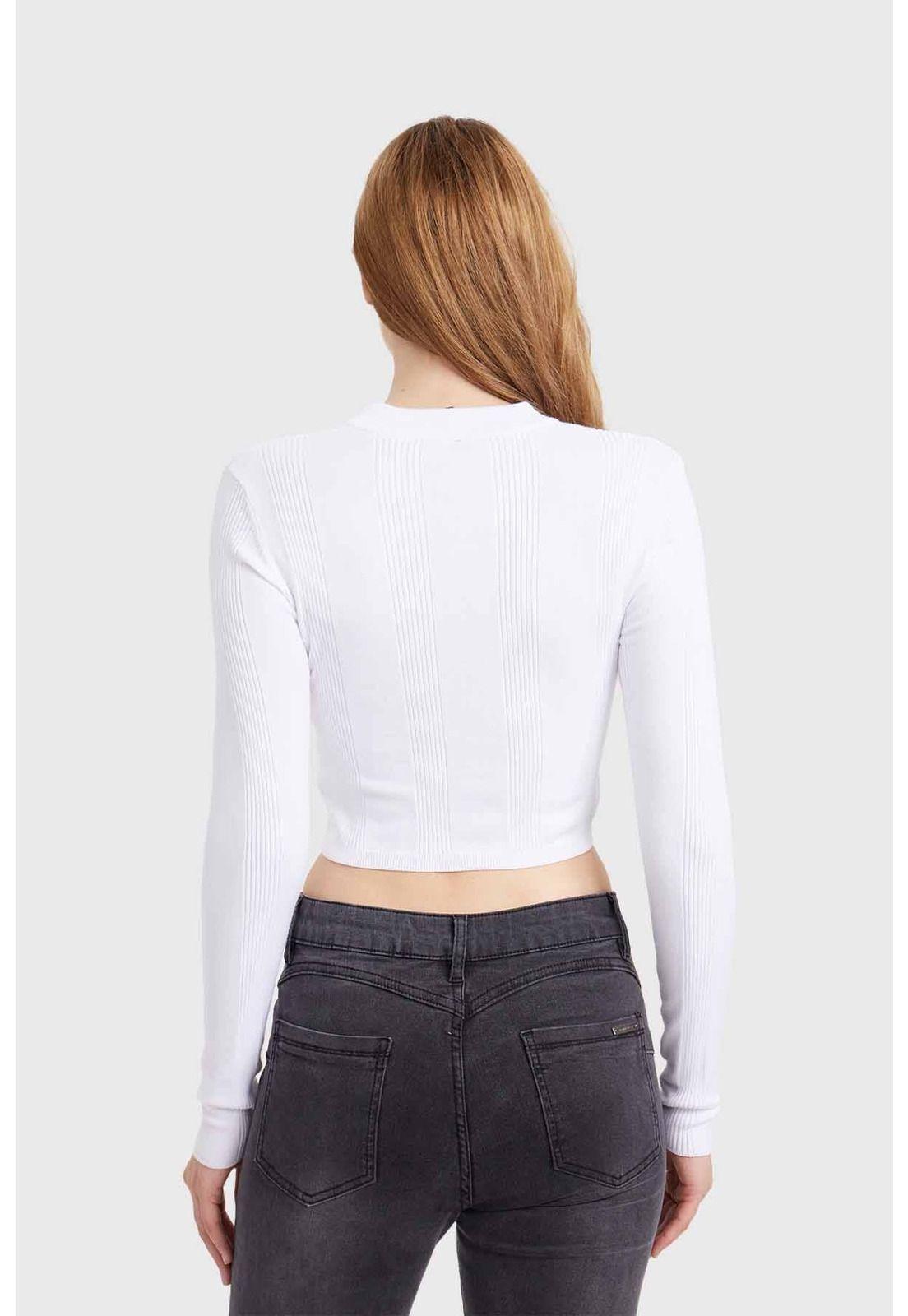 Sweater Mujer Crop Blanco - lll-2