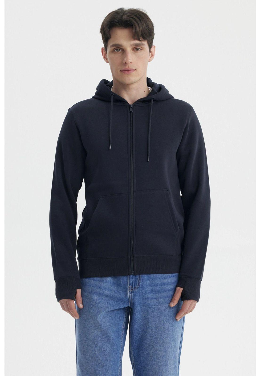 Polerón Hombre Full Zipper Azul Marino- ll-0