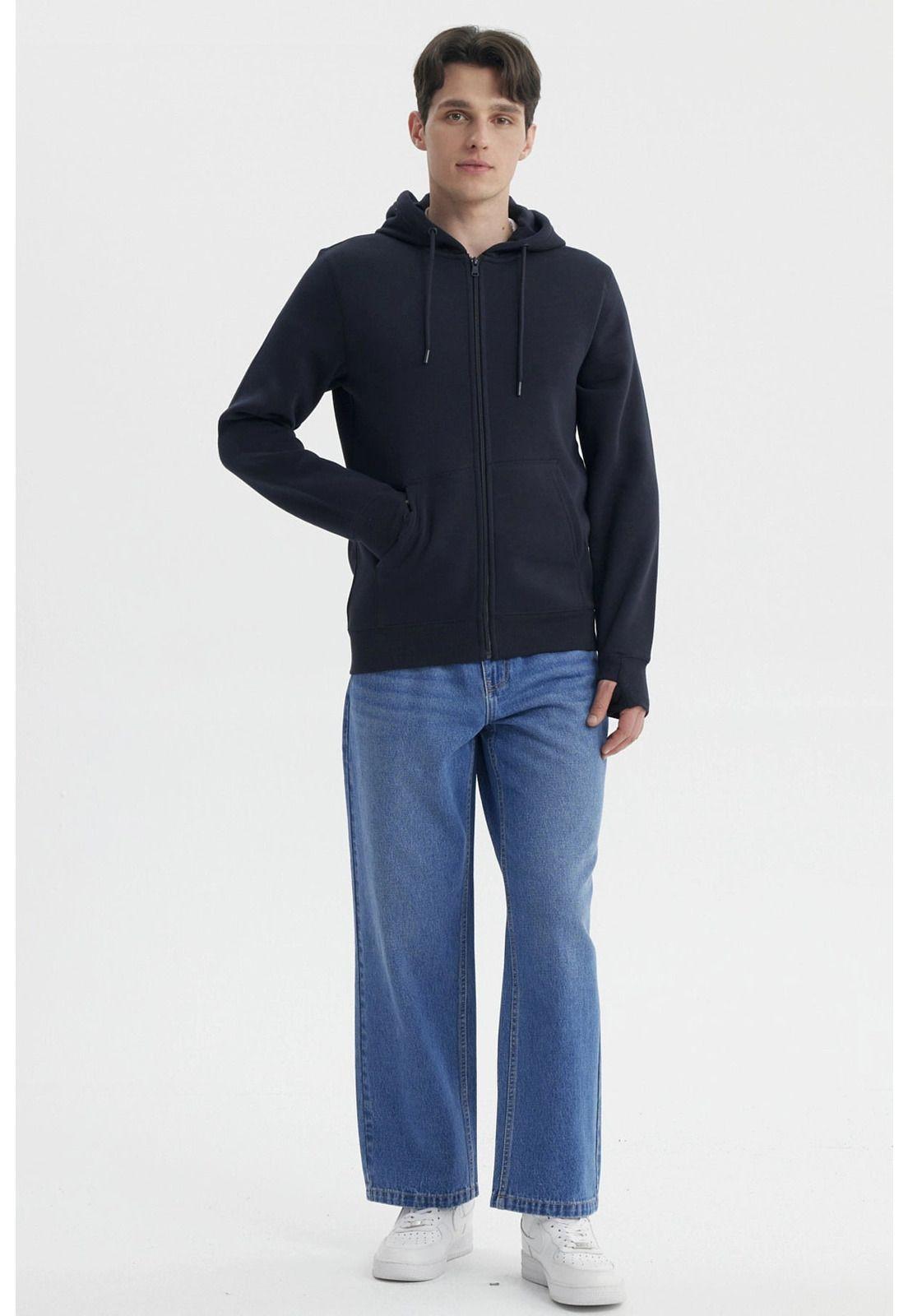 Polerón Hombre Full Zipper Azul Marino- ll-3