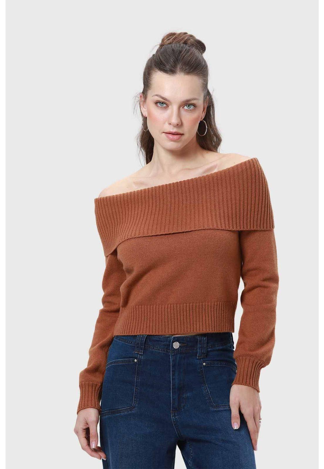 Sweater Mujer Bardot Café - ll-0