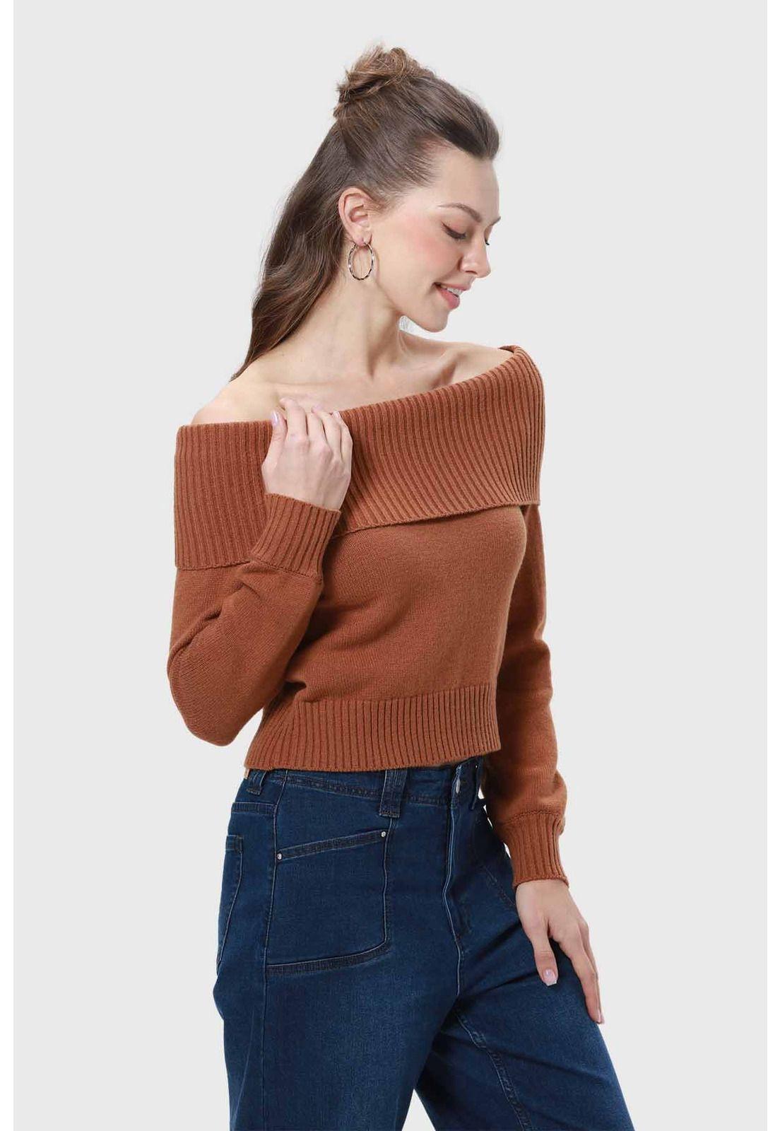Sweater Mujer Bardot Café - ll-1